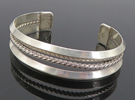 OP ZUNI 925 Sterling Silver - Vintage Shiny Open Twist Cuff Bracelet - BT3863 - £129.85 GBP