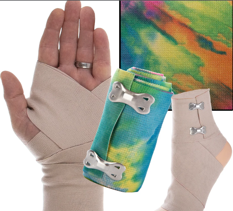 Primary image for 2x Elastic Bandage Wrap with Clips Flexible Support 3" x 54" Stretch Neon ROSE!