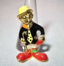 Vintage Unsigned Painted Clown Brooch Pin K1026 - £58.48 GBP