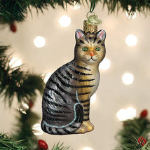 Old World Christmas Tabby Cat Glass Christmas Ornament 12554 - £20.61 GBP