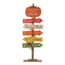 42.5&quot;H Fall Wooden Pumpkin Welcome Patch Porch Sign Harvest Home Decor - £94.31 GBP