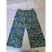Womens All Over Print Wide Leg Cropped Pants Tropical Beach Town Scene S... - €17,11 EUR