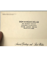 Vintage Don Marquis Dodge, Lancer, Trucks Concord, California Christmas ... - £15.41 GBP