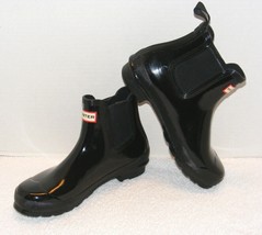 Hunter Women&quot;S Black Ankle Rain Boots Size 9 Guc - £81.18 GBP