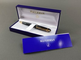 Waterman Phileas Ballpoint Pen Black &amp; Gold In Box With Booklet (No Ink) - £68.00 GBP