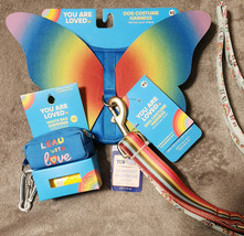 Rainbow w/WINGS  Dog Harness by PRIDE &quot;YOU ARE LOVED&quot; 4&#39; LEASH Plus Wast... - $26.99 CAD