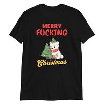 Merry Fucking Christmas Inappropriate Santa T-Shirt Black - £13.60 GBP+