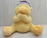 Kids II Dolly Duck praying plush yellow w/ purple hat orange feet prayer... - $25.98