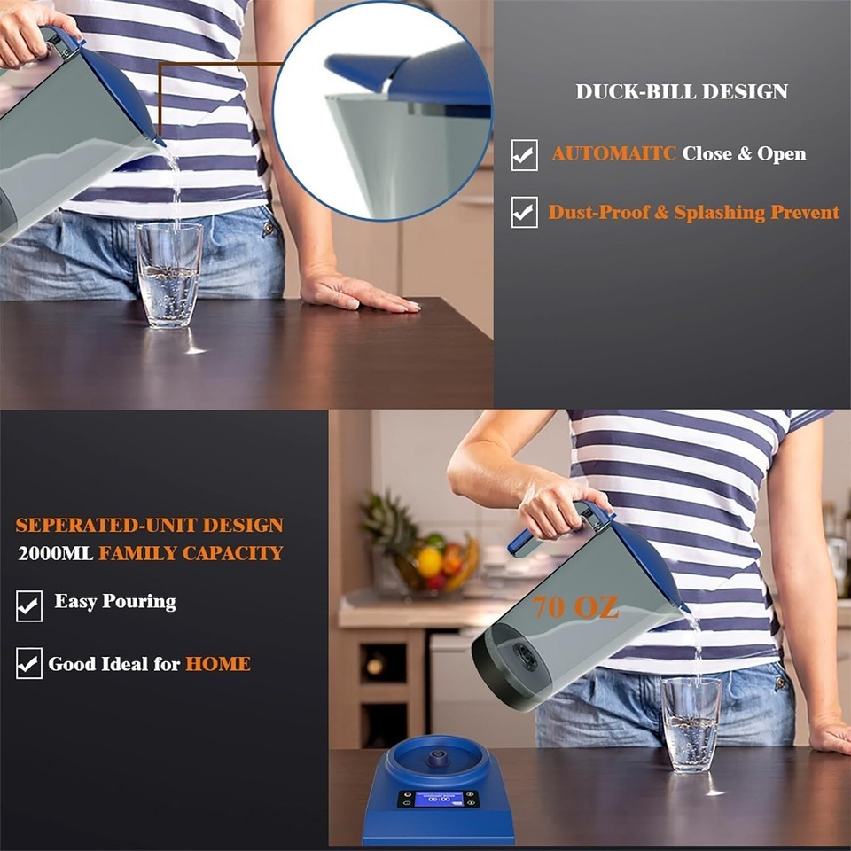 Portable Hydrogen Alkaline Water Pitcher with Automatic Activation & Modes Item image 5