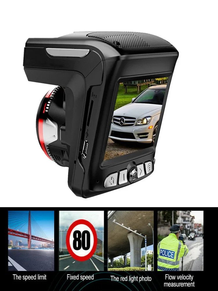 Car DVR Camera Radar Detector with Full HD 1080P Recorder Tachograph Traffic - £42.65 GBP