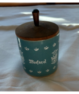 Vintage Ceramic Mustard Pot Wooden Lid - $41.69 CAD