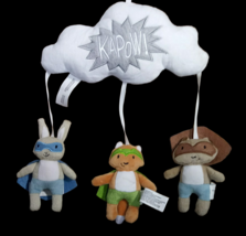 Trend Lab Superhero Mobile Crib Plush Stuffed Animals Kapow Cloud RARE VHTF - £31.28 GBP