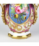 Old Paris Lg Mantle Vase, Antique 19th C Dresden Floral, Heavy Gold Hand... - £146.32 GBP