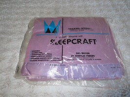 Nos Lavender Therma Weave Sleepcraft 94% Rayon 6% Acrylic Blanket - 72&quot; X 90&quot; - £19.92 GBP