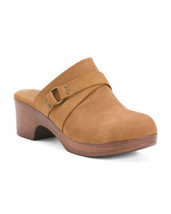 NEW BOC BY BORN BROWN LEATHER COMFORT WEDGE CLOGS  SIZE 8 M  $90 - £55.24 GBP