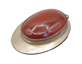 RICK WERITO NAVAJO 925 Silver   Vintage Cabochon Red Jasper Pendant  PT1... - $101.19