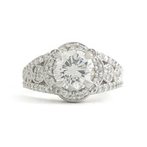 Authenticity Guarantee 
EGL Round Scalloped Halo Filigree Diamond Engagement ... - £7,114.62 GBP