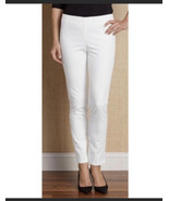 Soft Surroundings Stretch Pull-On Flat Front White Straight Leg Cropped ... - $34.30