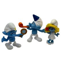Vintage Smurfs Figurines Set Of 3 McDonald's Hard Plastic Collectibles - $7.68
