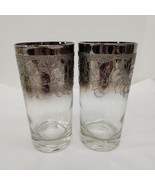 Set Of 2 Vtg Dorothy Thorpe SILVER Fade Grape Glasses Highball Mercury O... - $18.37