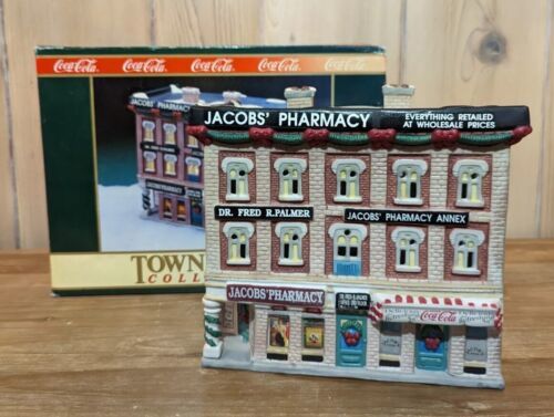 Primary image for 1992 COCA-COLA JACOB'S PHARMACY Town Square Collection Christmas Village EUC