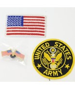USA Army 3 Inch Round Cap Hat Embroidered Patch &amp; USA Flag 3&quot;  and Flag ... - $20.15 CAD