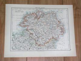 1896 Original Antique Map Of North Ireland Belfast Londonderry / Mayo - £16.99 GBP
