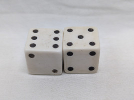 (2) Vintage D6 White Dice 1/2&quot; - £14.09 GBP