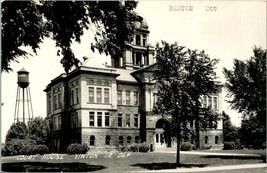 RPPC Vinton Iowa IA Benton County Court House UNP Postcard - £22.54 GBP