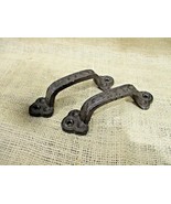 2 Cast Iron RUSTIC Barn Handle Gate Pull Shed Door Handles 5 1/2&quot; Drawer... - €12,81 EUR