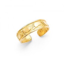 14K Yellow Gold Footprints in the Sand Toe Ring - $235.99