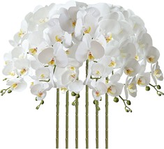 32 Inch Phalaenopsis Flowers 6 Pcs\. Artificial Orchid Flowers Stem Plants For - £26.72 GBP