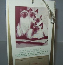 Longport New Jersey Boardwalk Cattery 1934 Holiday Calendar Siamese Cats Kittens - £60.66 GBP