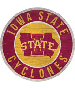 Iowa State Cyclones 12&quot; Circle with State Wood Sign - NCAA - £13.13 GBP