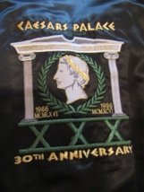 VINTAGE 1996 CAESARS PALACE 30th  Anniversary MENS BLACK VEGAS Satin Jac... - $65.44