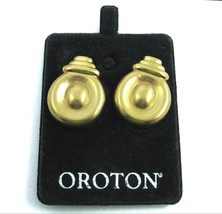 Oroton Clip On Earrings Vintage Goldtone Australia On Card High Luxury Fashion - £17.89 GBP