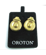 OROTON  Clip On  EARRINGS Vintage Goldtone Australia ON CARD High Luxury... - £18.12 GBP