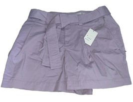 A New Day Purple Stretch Button Up Shorts W/ Adjustable Belt NWT Size 18 - $12.45