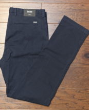 Hugo Boss Men Kaito Slim Fit Stretch Cotton Dark Blue Chino Pants 36R EU 52 - $90.11