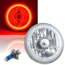 1x 5-3/4" Motorcycle Red SMD LED Halo Crystal Clear Headlight Halogen Bulb EACH - £39.70 GBP