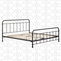 King, Black And Brass, Elle Decor Renaud Parisian Platform Metal Bed With - £412.12 GBP