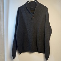 Jos. A. Bank Men’s Grey Long 80% Wool Sweater Size Large Vneck Sleeve Shirt - $22.46