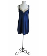 Shadowline Satin Chemise Nightgown  Size 1X Navy Blue Style 4505 - £35.37 GBP