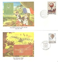 1983 FDC Balloon in War Hungary and Helicopter Flight Monaco Fleetwood - £2.50 GBP