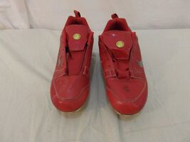 Adult Men's Nike Bright Red Neon Green White Lace Up Baseball Cleats 32147 - $50.29