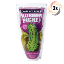 2x Pouches Van Holten&#39;s Jumbo Kosher Zesty Garlic Dill Pickle In-A Pouch... - $14.73