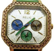 Relic by Fossil Watch Analog WR 50m Multi Dial Green Patent Leather New Battery - £38.72 GBP