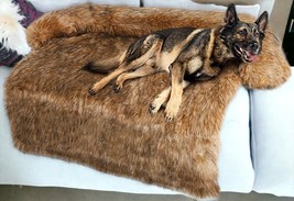 NEW Faux Fur Calming Dog Bed Mat Couch Washable Cover XL Blanket w Memory Foam - £30.96 GBP