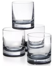 Hotel Collection Double Old Fashioned Glasses with Gray Accent, Set of 4. NEW - £23.53 GBP