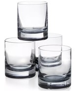Hotel Collection Double Old Fashioned Glasses with Gray Accent, Set of 4. NEW - £24.12 GBP